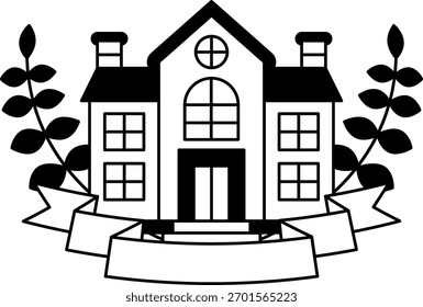 black and white logotype of A house 