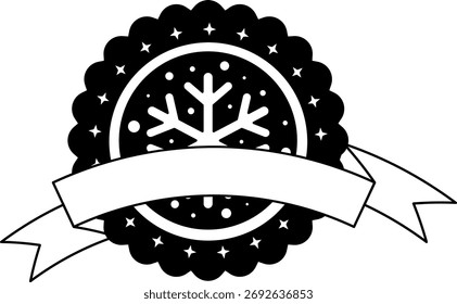 black and white logotype icon of a snowflake 