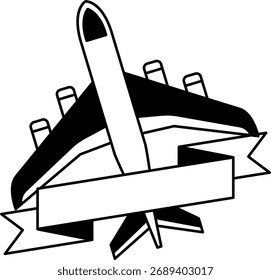 logotipos preto e branco de aviões isolados