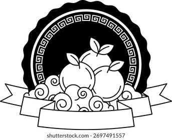 Logotipo en blanco y negro de una naranja mandarina