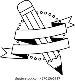 Logotipo en blanco y negro del lápiz A