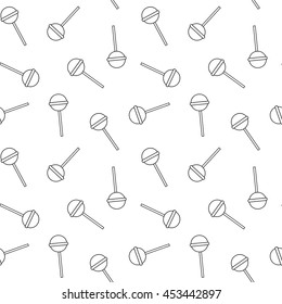 black white lollipop seamless vector pattern background illustration