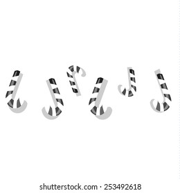 black and white lollypop vector illustration