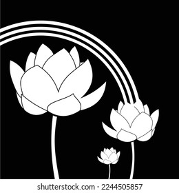 black and white lotus flower is simple and luxurious, suitable for use in all fields, especially those related to the plant world