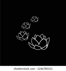 black and white lotus flower is simple and elegant, suitable for use in all fields, especially in sectors related to the plant world