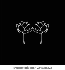 black and white lotus flower is simple and elegant, suitable for use in all fields, especially in sectors related to the plant world