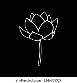 black and white lotus flower is simple and elegant, suitable for use in all fields, especially in sectors related to the plant world