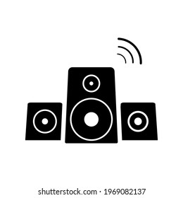 black and white loudspeaker vector icon