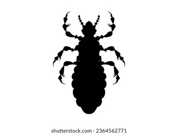 Black and White Louse Clipart Vector isolated on White Background