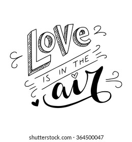 Black White Love Air Hand Lettering Stock Vector (Royalty Free ...