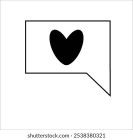 black and white love message icon image