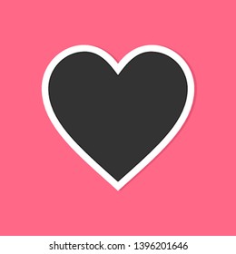 Black and white love photo frames isolated on pink background. Vintage vector illustration