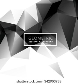 black and white low poly geometric background