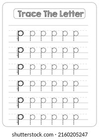 Black And white, Lowercase letter Tracing For Pre-school Kids with Arrow Direction p