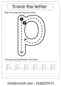 Black And white, Lowercase letter Tracing For Pre-school Kids with Arrow Direction p
