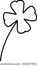 black and white lucky clover drawing