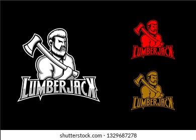 Black and white lumberjack vector, retro lumberjack