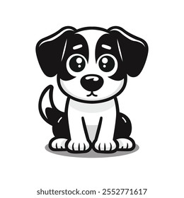 Black And White Luna dog vector