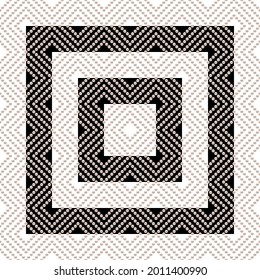 Black and white luxury background with rhombuses and pearls. Seamless vector illustration. 
