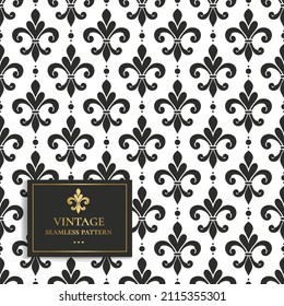 Black and white luxury vector seamless pattern. Ornament, Traditional, Ethnic, Arabic, Turkish, Indian motifs. Great for fabric and textile, wallpaper, packaging design or any desired idea. 