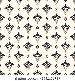 Black and white luxury vector seamless pattern. Ornament, Traditional, Ethnic, Arabic, Turkish, Indian motifs. Great for fabric and textile, wallpaper, packaging design or any desired idea.