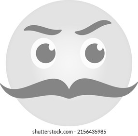 Black And White Machete Mustache Emoji Vector