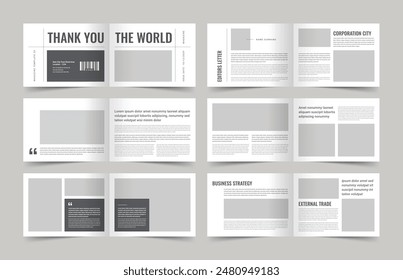 Black and White Magazine Layout, Magazine Template, Book Cover