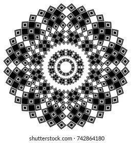 Black and white magic geometric circle ornament