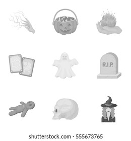 Black and white magic set icons in monochrome style. Big collection of black and white magic vector symbol stock illustration