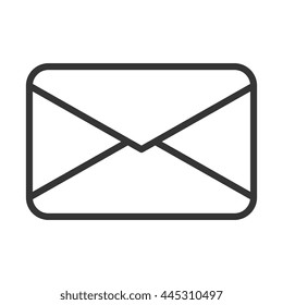 black  and white mail envelope over isolated background, communication concept, vector iilustration 