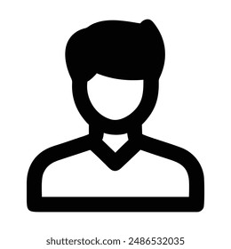 Black and white male user icon illustration. Vector illustration