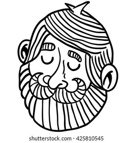 hombre blanco y negro con barba