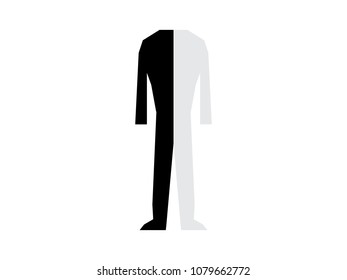 black and white man figure vector illustration