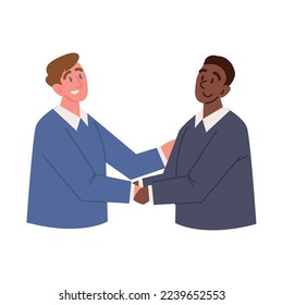 black and white man handshake, isolated