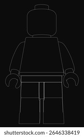 A black and white man illustration on a dark background, designed as a free printable coloring page for children. Simple outlines make it easy to color, ideal for creative play and educational.