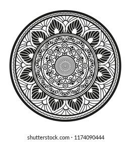 Black and white mandala