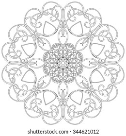 black and white mandala