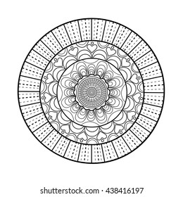 Black and white mandala