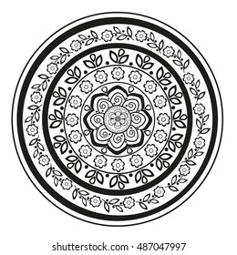 Black and white mandala