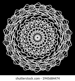 diseño abstrack de mandala en blanco y negro