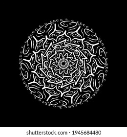 diseño abstrack de mandala en blanco y negro