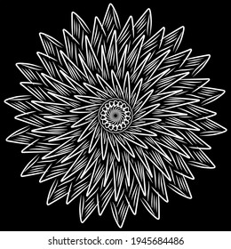 black and white mandala abstrack design