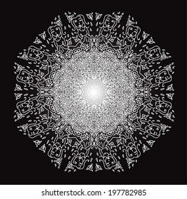 Black and white mandala. Abstract vector illustration.