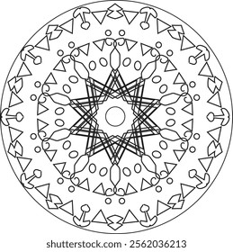 black and white mandala art