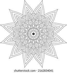 Black and white mandala art for coloring