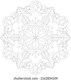 Black and white mandala art for coloring