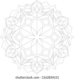 Black and white mandala art for coloring
