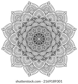Black and white mandala background design