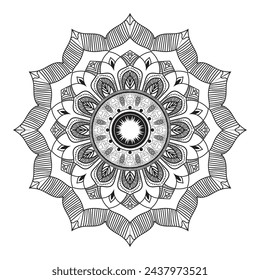 Diseño de fondo de mandala blanco y negro