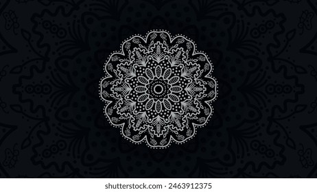 diseño de fondo de mandala blanco negro